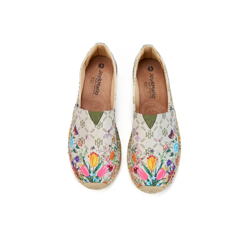 Joy&Mario Espadrilles Women's Coffee/Beige/Green-14