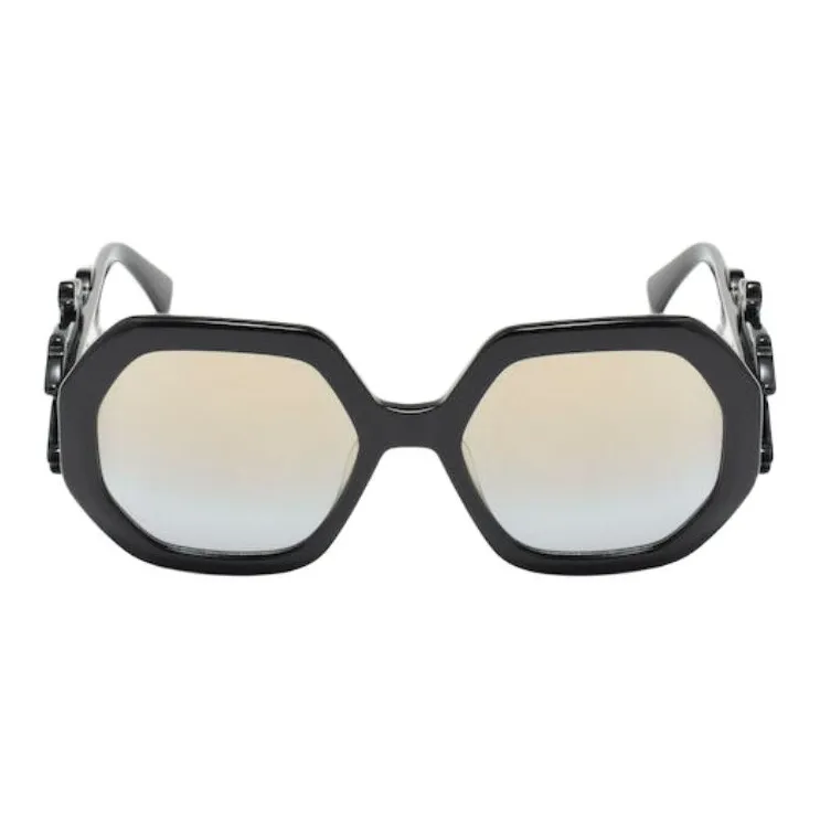 LONGCHAMP Bone Quality Irregular Shape Sunglasses Women's Black-1
