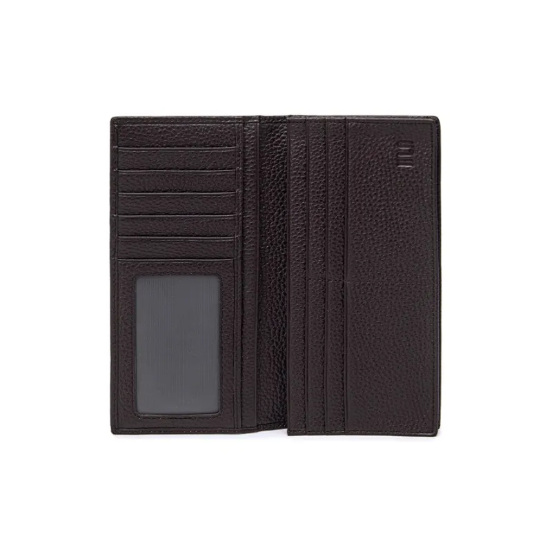 HLA Cow Leather Wallet With Money Clip And Leather Clip Regular Unisex Black-23
