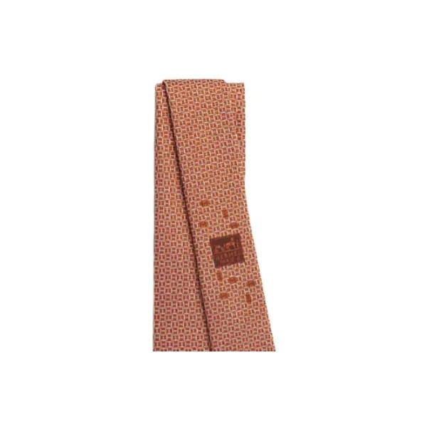 HERMES Mulberry Silk Ties Men's Orange-1