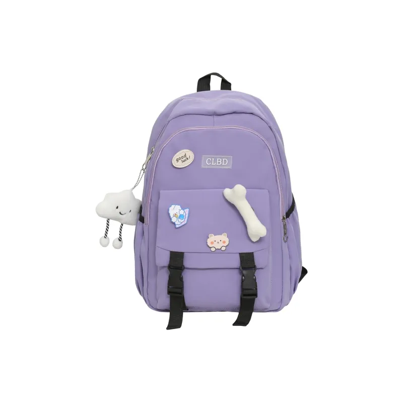 RUIPAI Nylon Backpack Regular Unisex Black/Pink/Blue/Purple-1