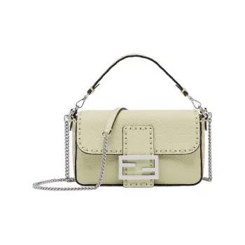FENDI Baguette Calfskin Shoulder Bag, Crossbody Bag, Handbag Mini Women's Green