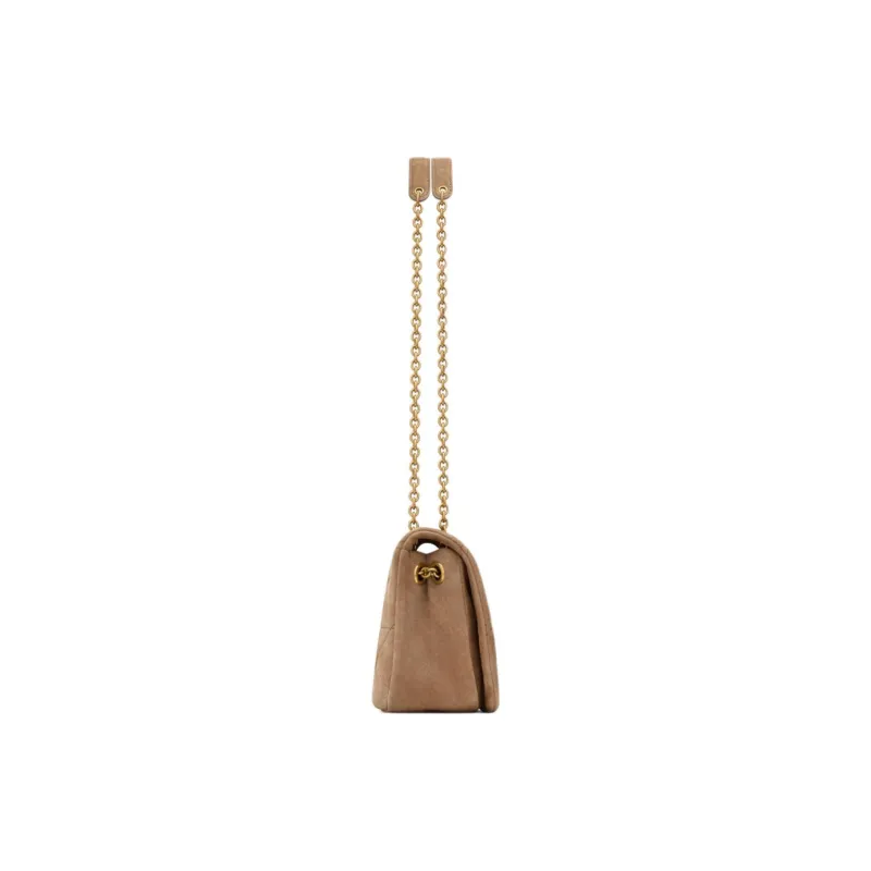SAINT LAURENT Calf Suede Crossbody Bag, Shoulder Bag Mini Women's Beige-2