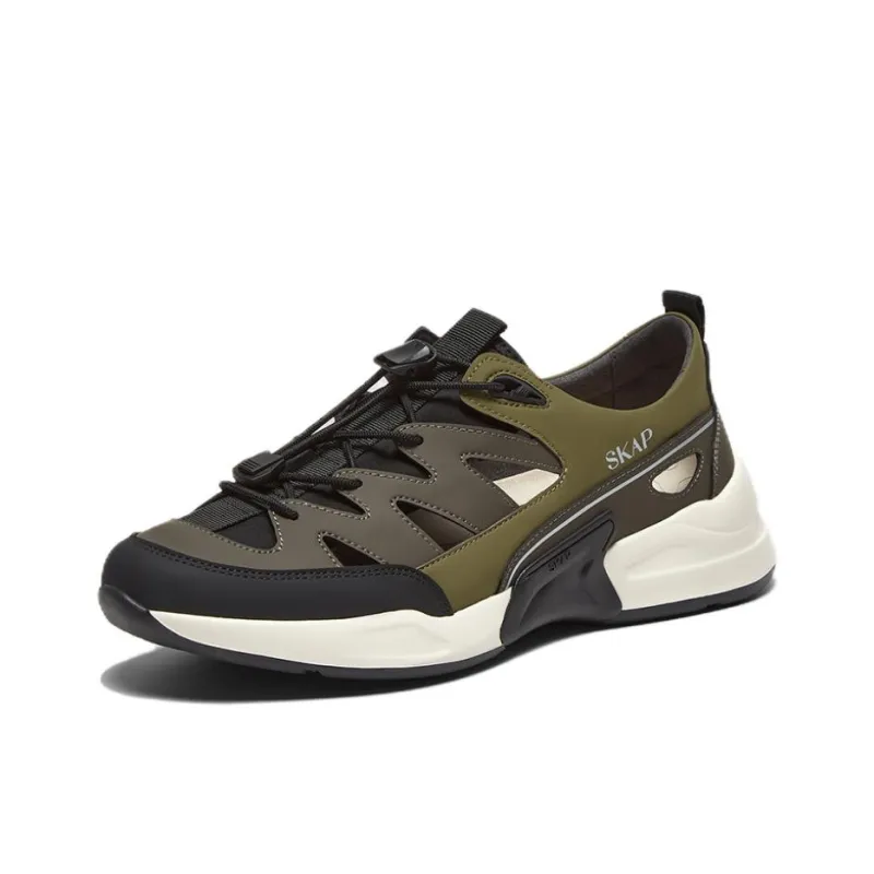 SKAP Low Top Casual Shoes Men's Gray/Army Green/Black-1