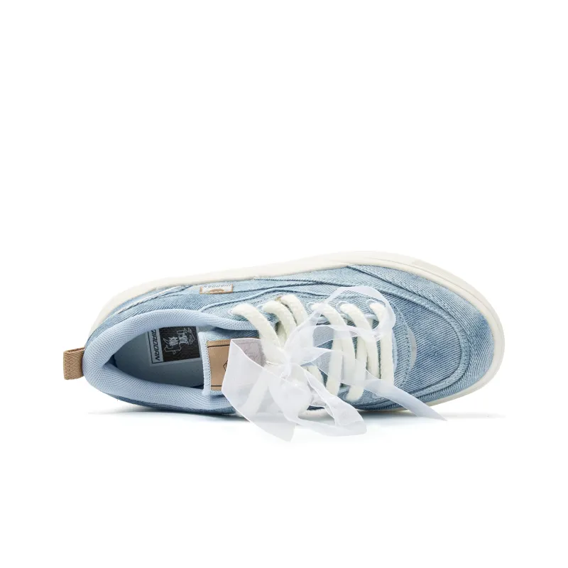 QIAODAN Anti Slip Wear Resistant Low Top Skateboard Shoes Women's Blue-3