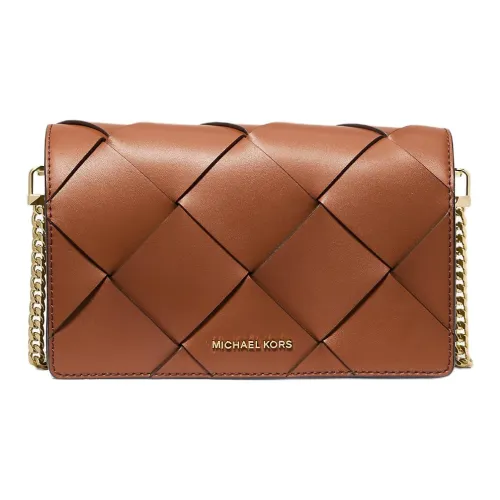 MICHAEL KORS Jet Set Medium Woven Leather Crossbody Bag