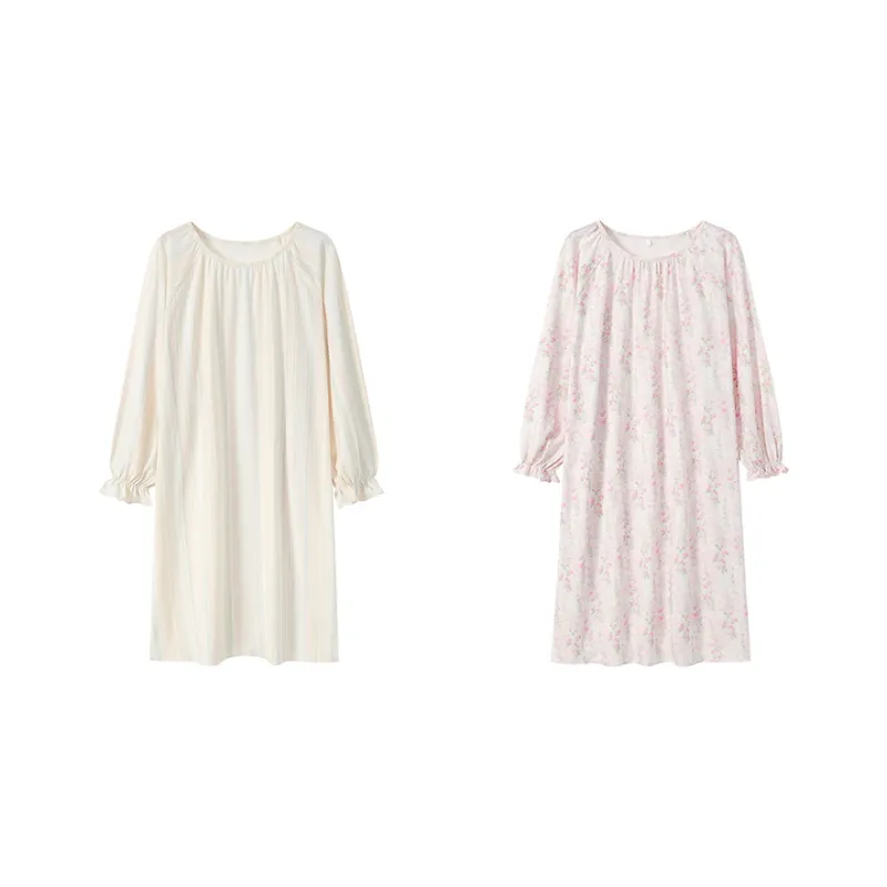 Herbal Primer Nightgown Women's Combo Set-56