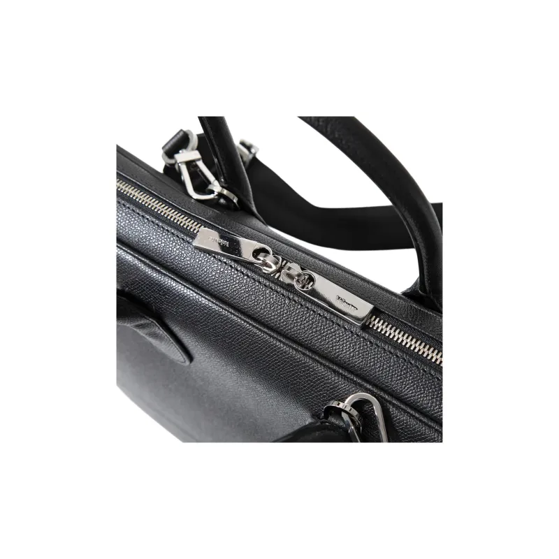 Valextra Calfskin Handbag Men's Black-4