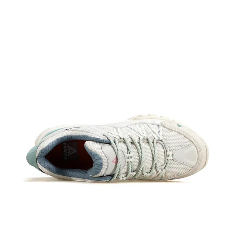 HUMTTO Wear Resistant Lightweight Rebound Low Top Outdoor Shoes Women's Beige Lotus Green-2