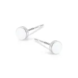 Smooth Finish Stud Earrings Silver 1 Pair[Sterling Silver]