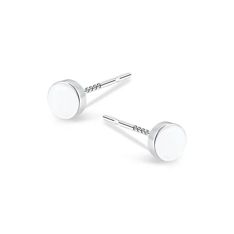 ETAHLOVE Sterling Silver Stud Earrings Unisex-0
