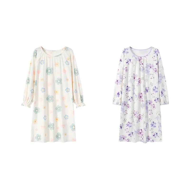 Herbal Primer Nightgown Women's Combo Set-45
