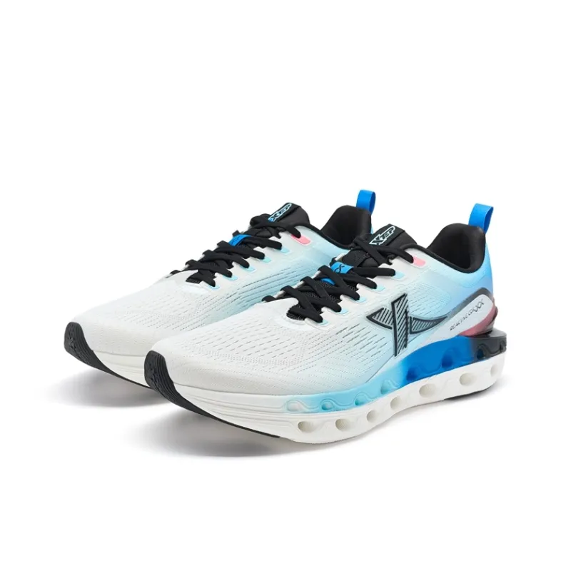 XTEP Cushioning Rotation 11 Cushioning Lightweight Breathable Low Top Casual Training Running Shoes Men's White Blue-2