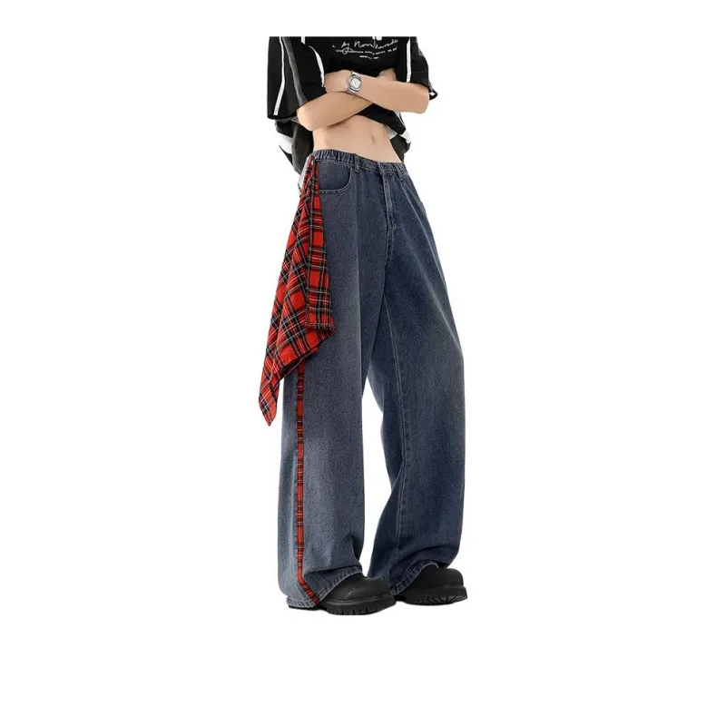 Fashion Versatile American Luxury Streetwear Jeans Design With Patchwork Style Unisex-5