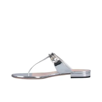 GUCCI Quiet Flip Flops Women's Silver