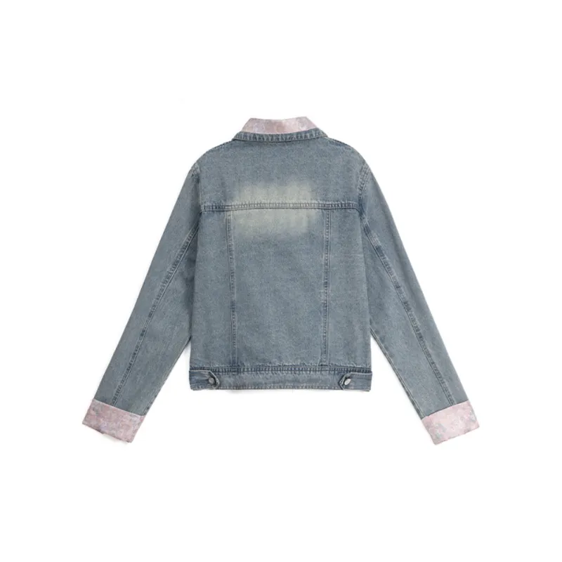 XIAOJUCHUANLI Denim Jacket Women's Light Blue-1