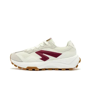 QIAODAN Anti Slip Wear Resistant Low Top Casual Shoes Women's Beige Red