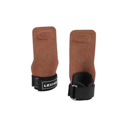 LEXI Power Lacing Protective Palm Guards Amber Brown Cow Leather SBR Polyester Men's