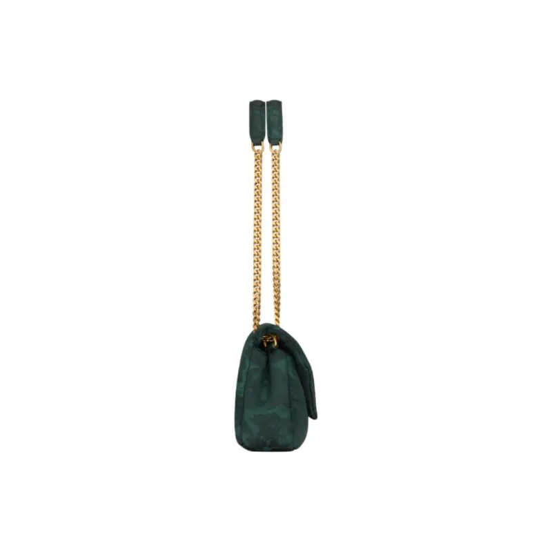 SAINT LAURENT Calypso Viscose Shoulder Bag Trumpets Women's Emerald Green-2