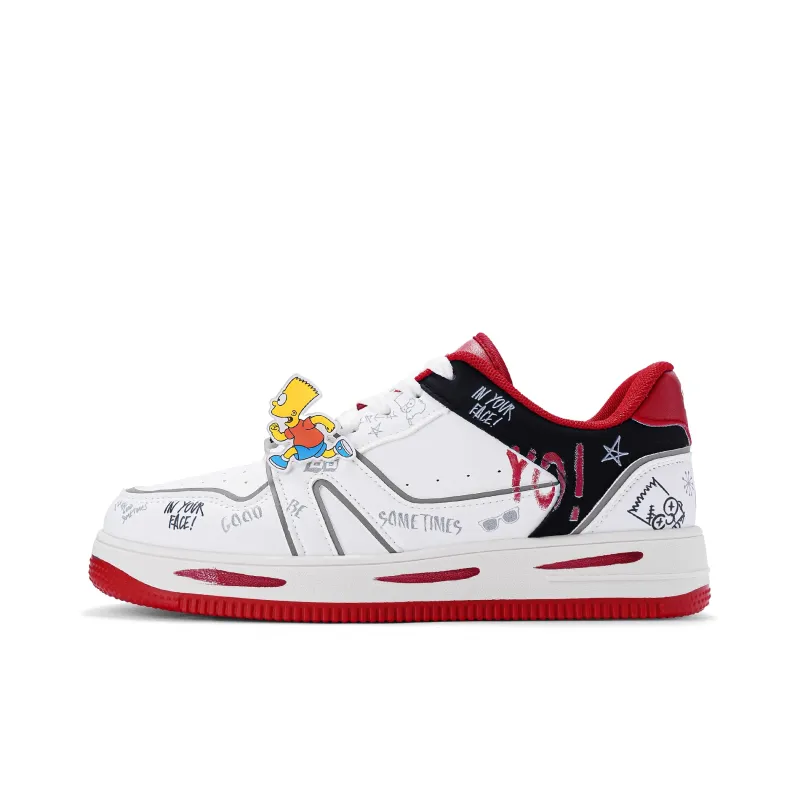 The Simpsons Skateboard Shoes Unisex Low Top Mismatched/White Red/White Black/White-53