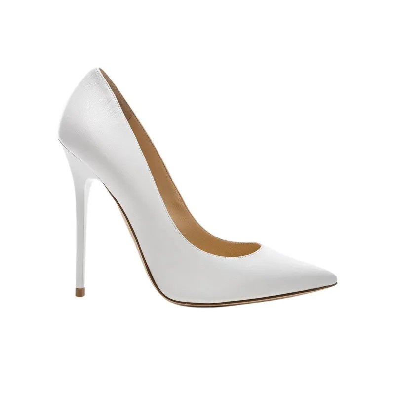 Jimmy Choo Anouk Slim Heel High Heels 11.5cm Women's White-1