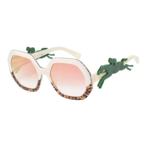 LONGCHAMP Irregular Shape Sunglasses Women's White