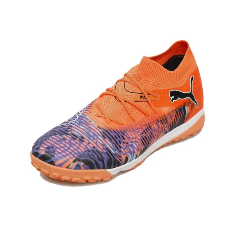 PUMA FUTURE 8 TT Rubber Broken Studs Artificial Ground Abrasion Resistant Coverage Soccer Shoes Men's Orange Black-2