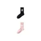 [2 Pack]Embroidery Anti-Pilling Black+Pink