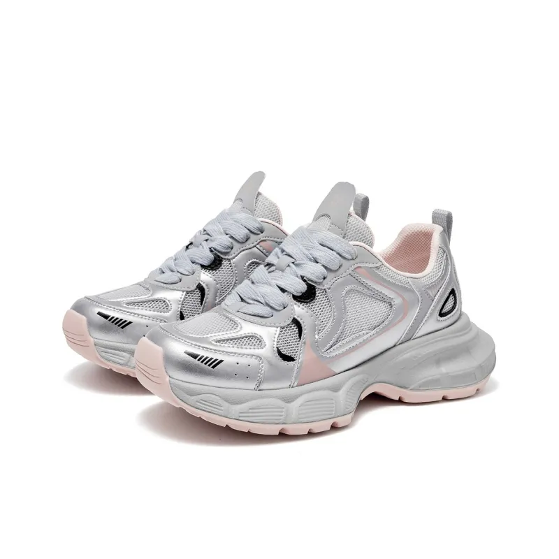 Spider King Low Top Chunky Sneakers Women's Gray-2