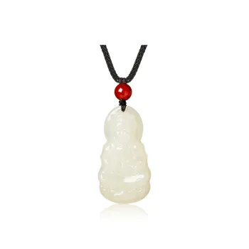 ZENGCAI Jade Buddha Pendant Of Bodhisattva Pale Greenish White Jade Unisex