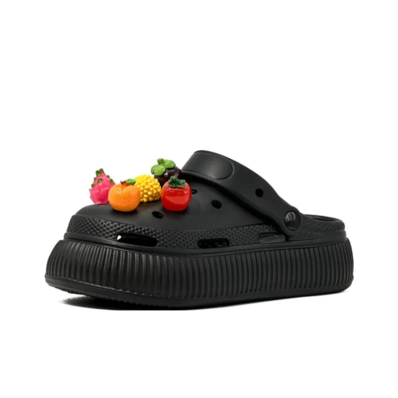 OUBT Fruit Fantasy Symphony, Fun 3D Effect Accessories Clogs Women's Black-1
