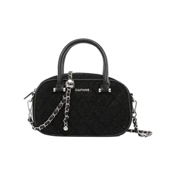 DAPHNE PU, Textile Mixture Handbag Regular Women's Black