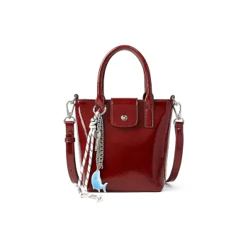 Teenmix Cow Leather Handbag Regular Women's Black/Burgundy