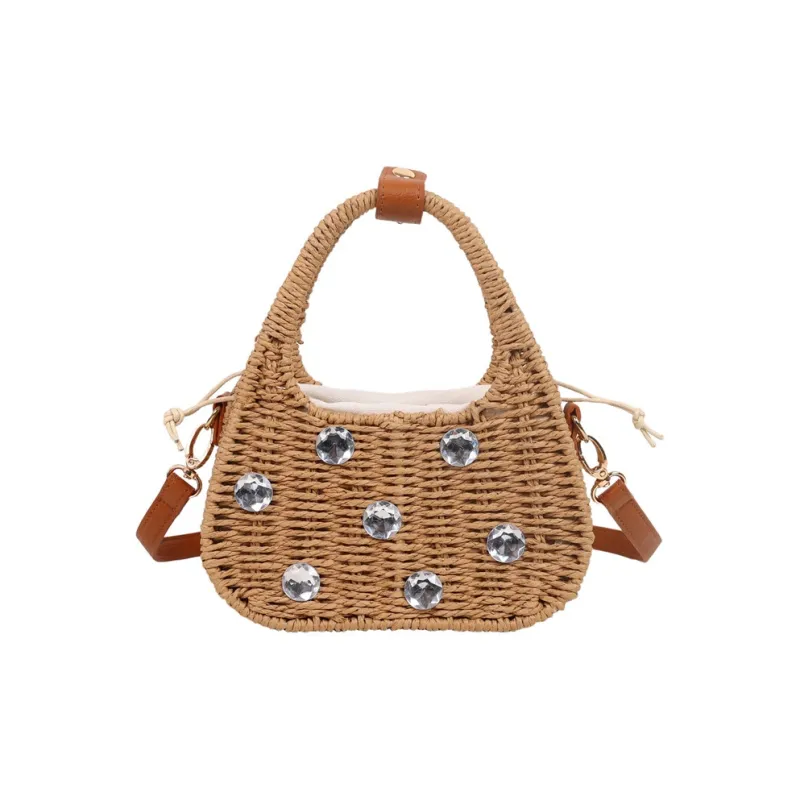 RUIPAI Woven Handbag Regular Women's Beige/Khaki-8