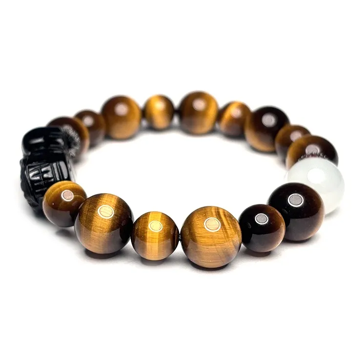 MOUNTAINS AND MANS Tiger's Eye Stone Jade Bracelets Unisex-3