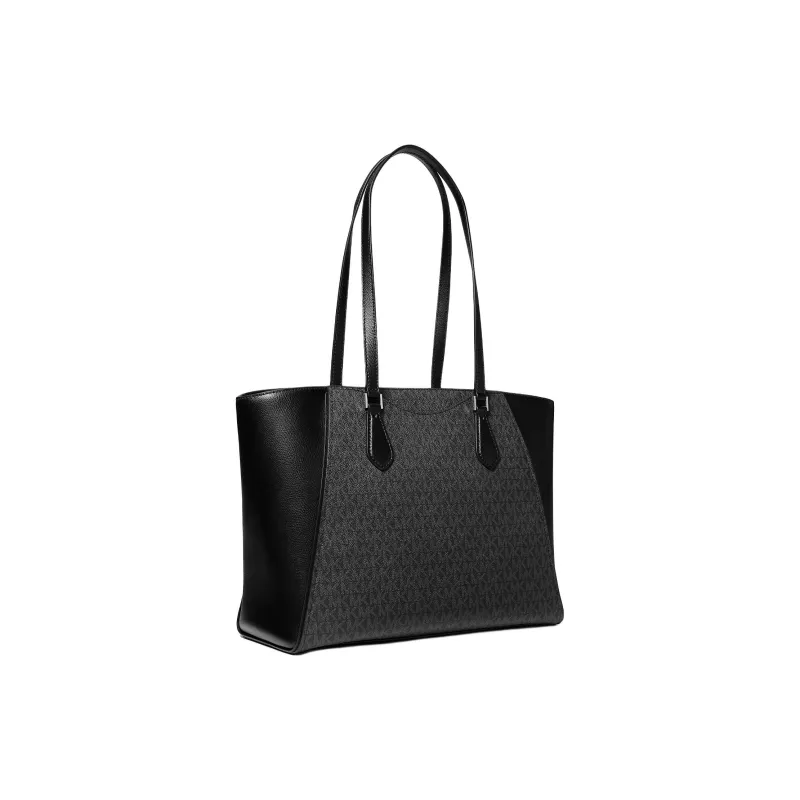 MICHAEL KORS TARYN Coated Canvas Tote Bag Shopping Bag Shoulder Bags Large Size Women's Black-1