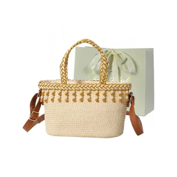 JIANGLIDA Woven Crossbody One Shoulder Handbags Regular Women's Ecru/Khaki