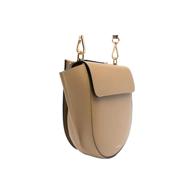 Wandler Calfskin One Shoulder Handbag Trumpets Women's Beige-1