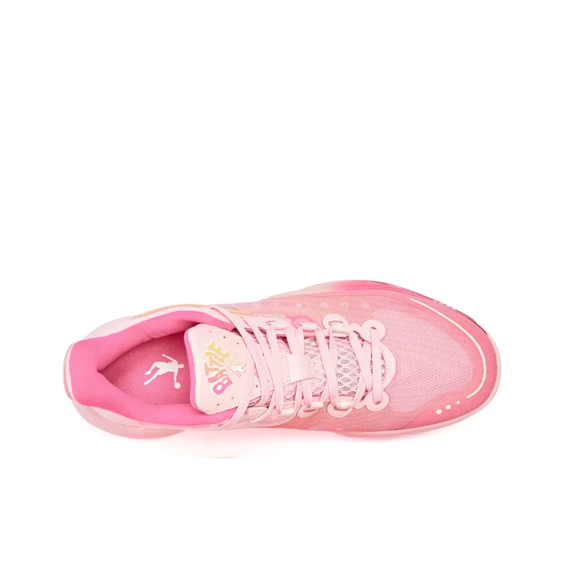 QIAODAN Cushioning Coverage Rebound Anti Twist Breathable Slip Resistant Low Top Basketball Shoes Men's Pink-3