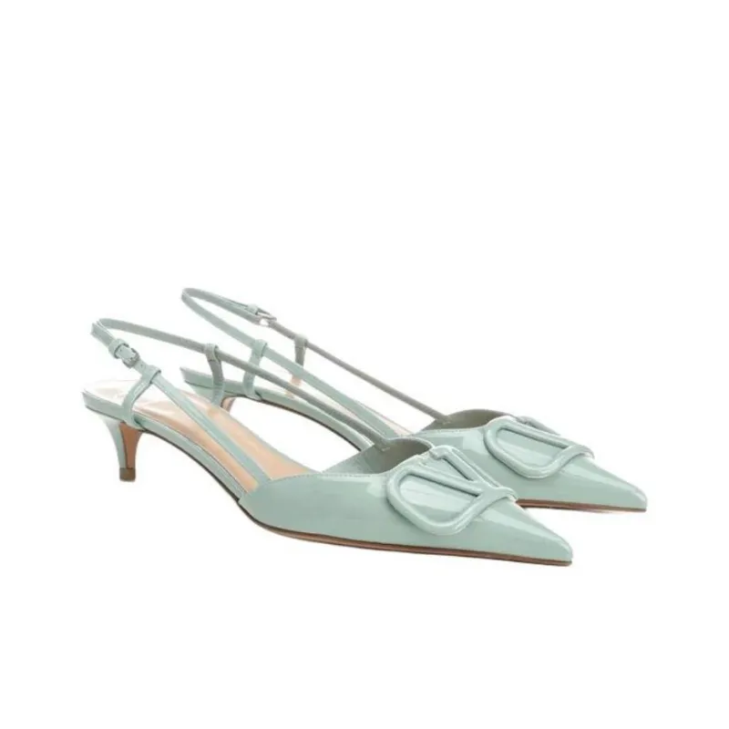 Valentino Vlogo Slim Heel High Heels Women's Blue-1