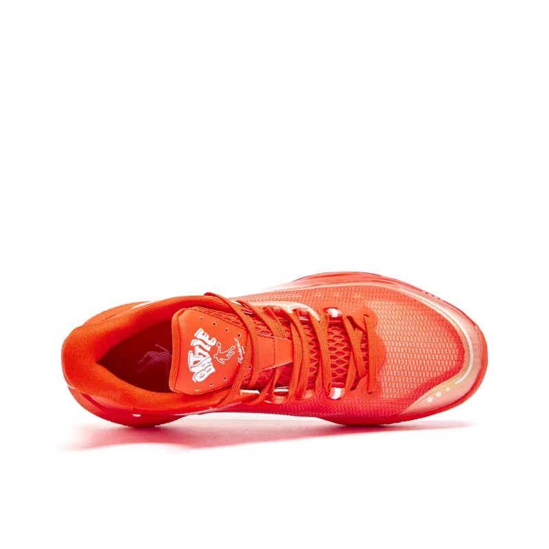 QIAODAN Cushioning Coverage Rebound Anti Twist Breathable Slip Resistant Low Top Basketball Shoes Men's Orange-3