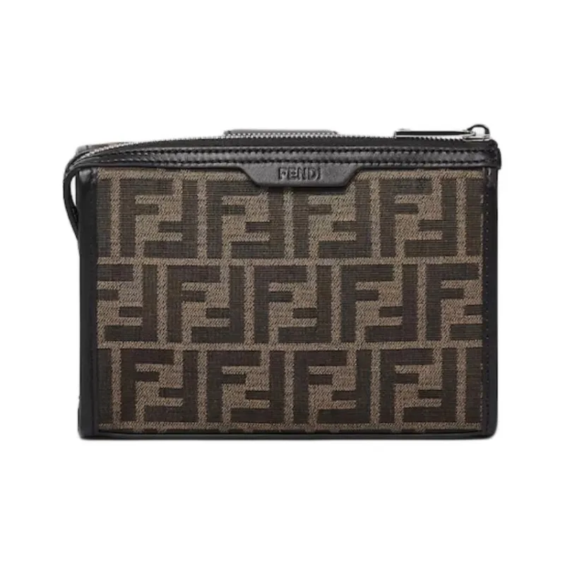 FENDI Baguette Polyester Crossbody Bag Men's Brown-2