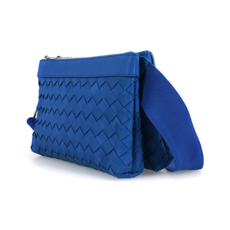 Bottega Veneta Calfskin Handbag, Shoulder Bag, Crossbody Bag Men's Cobalt Blue-1