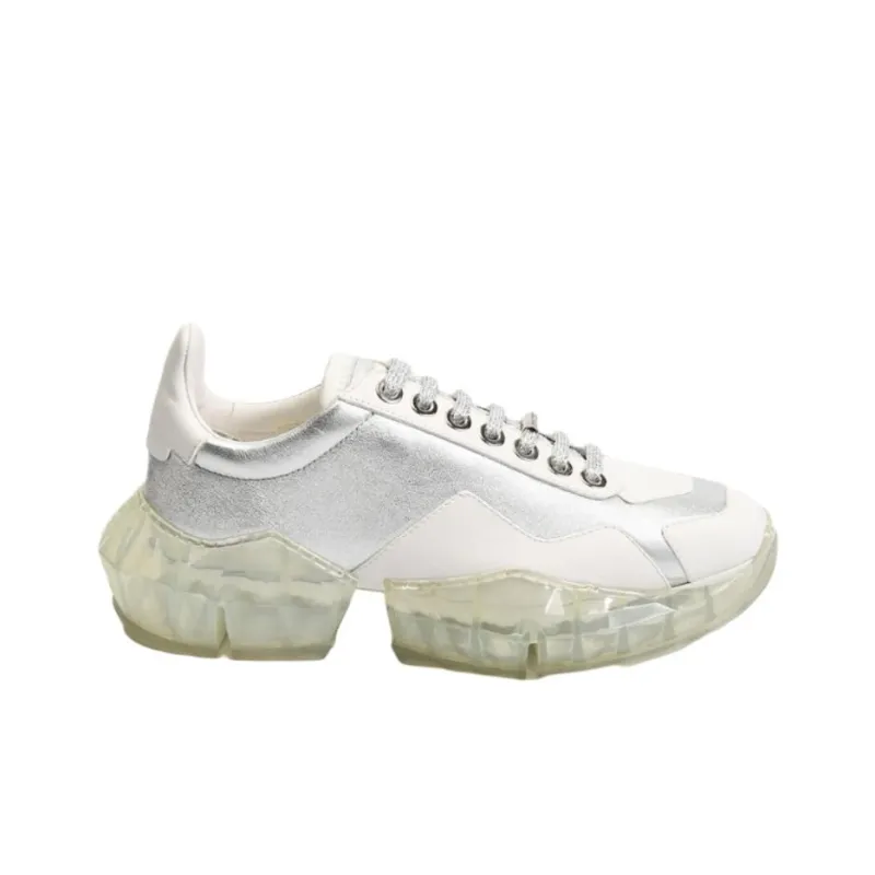 Jimmy Choo Diamond Low Top Casual Shoes Women's Silver-1