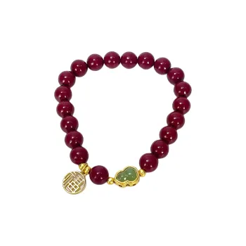 GUANFEI Reconstructed Cinnabar Bracelets Women's