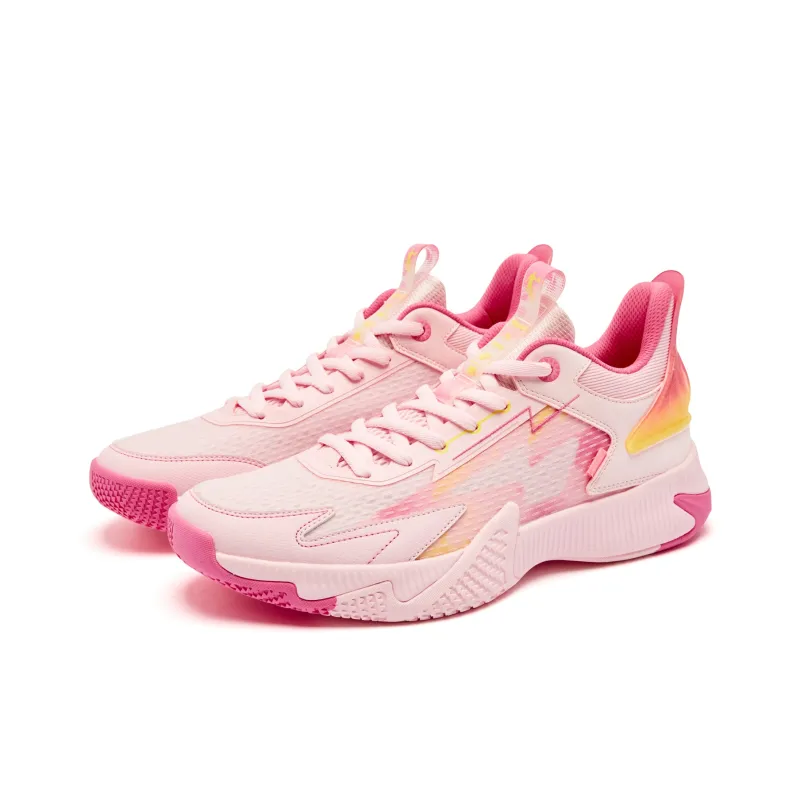 QIAODAN Cushioning Coverage, Rebound, Breathable, Slip Resistant Low Top Basketball Shoes Men's Pink-2