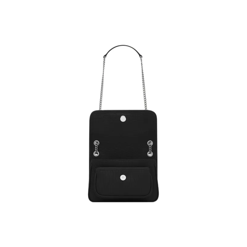SAINT LAURENT Lambskin Shoulder Bag Mini Women's Black-5