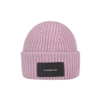 COACH Acrylic, Sheep Wool Beanies Unisex Pink