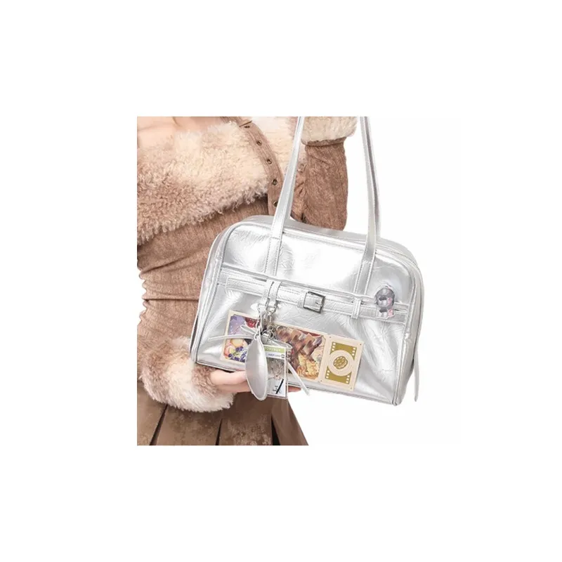 UNITE STAR PU Tote Bag Shoulder Bag Regular Women's Pink/Silver/Black-3