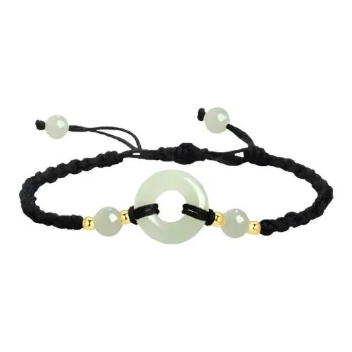 ZHOUBAIFU Bracelets Pale Greenish White Jade Unisex